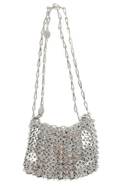 Rabanne Eight Nano 1969 Shoulder Bag In Silver