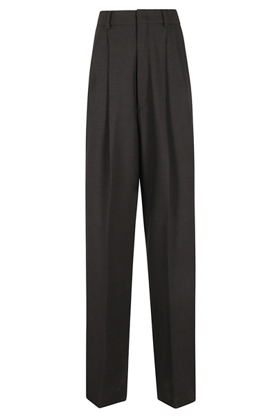 Sportmax Felice Wool Trousers In Dark Brown