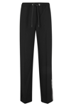 Moncler Joggers With Two-tone Bands In Nero