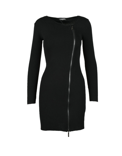 Costume National Contemporary Zip-detail Mini Dress In Black