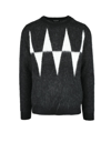 COSTUME NATIONAL CONTEMPORARY MENS BLACK WHITE SWEATER