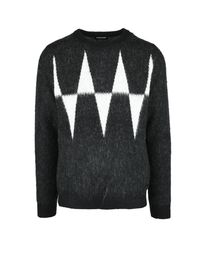 Costume National Contemporary Intarsia-knit Jumper In Black/white