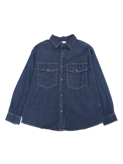 Aspesi Kids' Denim Shirt In Blue