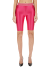 Versace Jeans Couture Logo-waistband Short Leggings In Fucsia