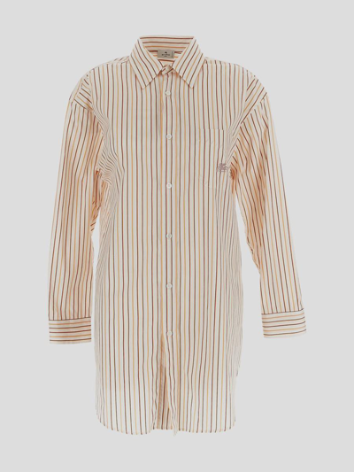 Etro Striped Long-sleeved Shirt In Multicolor