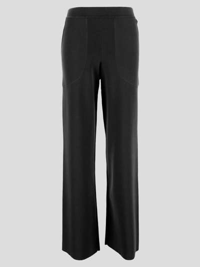 Gentry Portofino Gentryportofino Wide-leg Knit Trousers In Black