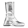Jil Sander Metallic Block-heel Ankle Boots In Grey