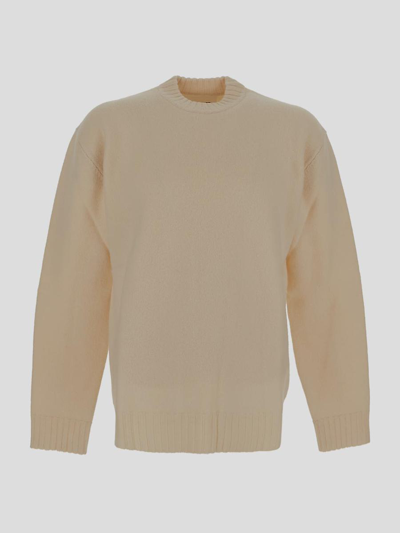 Jil Sander Wool Pullover Sweater In Ivory