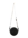 Karl Lagerfeld Leather Shoulder Bag With Embossed Logo In Black