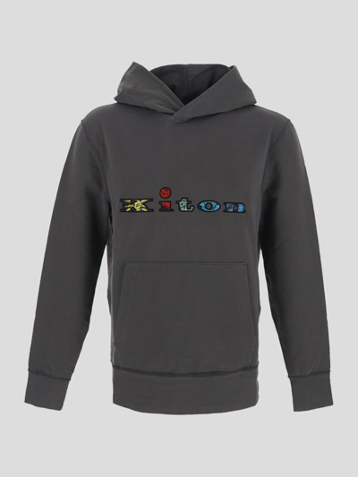 Kiton Logo Embroidery Sweatshirt In Grey