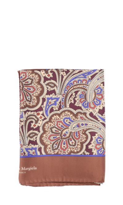 Maison Margiela Paisley Print Scarf In Brown