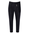 Manuel Ritz Blue Wool Baggy Fit Trousers In Blue