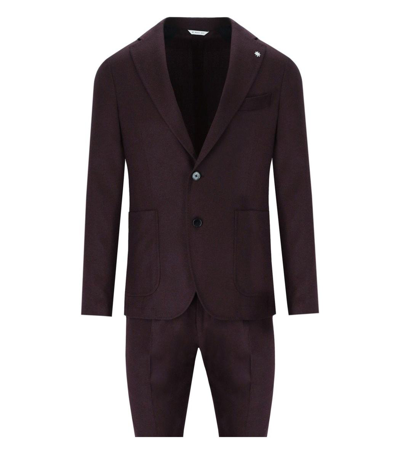 Manuel Ritz Burgundy Suit In Brown