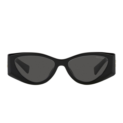 Miu Miu Womens Black Mu 06ys Cat-eye-frame Acetate Sunglasses
