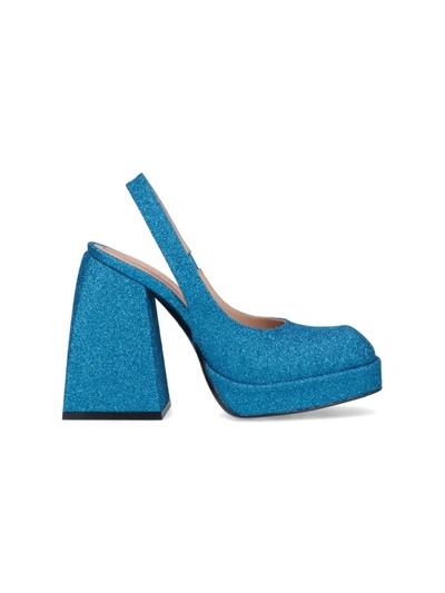 Nodaleto Bulla Jil 120mm Glitter Platform Pumps In Azul