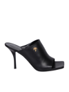 Palm Angels Black Sandal With Heel In Black