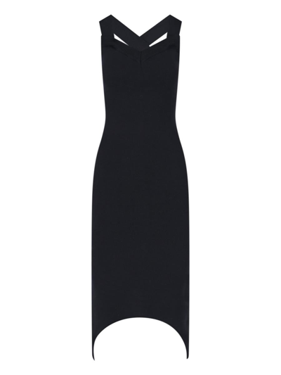 Patou Dipped Midi Dress In Nero