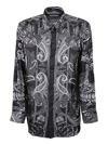 Philipp Plein Paisley Printed Long-sleeved Shirt In Black