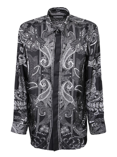 Philipp Plein Dandy Paisley-print Silk Shirt In Black
