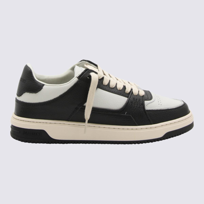 Represent Apex Logo-embossed Leather Low-top Trainers In White Black