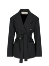 Setchu Tailored Black Jacket With Classic Collar And Streamlined Silhouette In Black