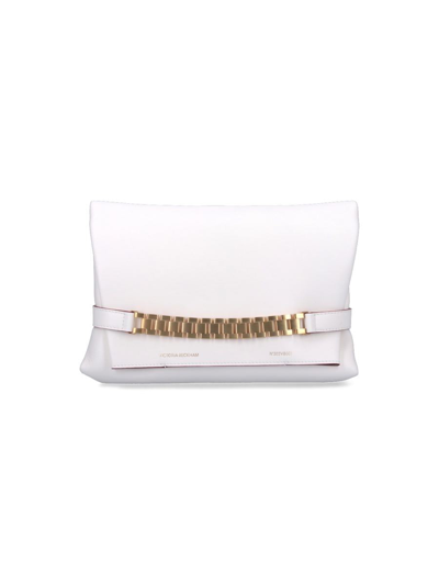 Victoria Victoria Beckham Leather Clutch Bag In White