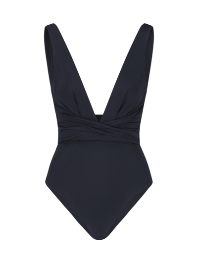Zimmermann Women's Raie Wrap One-piece Swimsuit In Noir