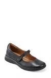 Earth Women's Tose Round Toe Mary Jane Casual Ballet Flats In Black Leather