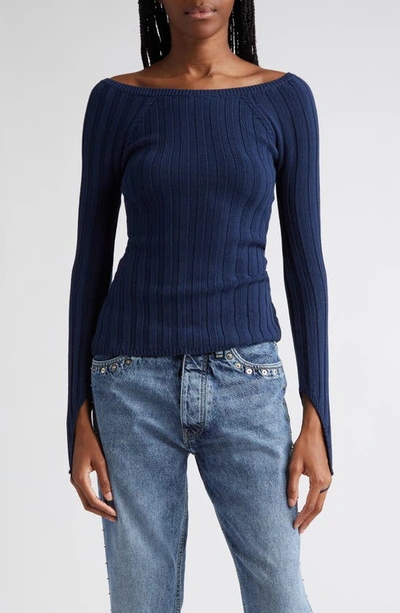 Paloma Wool Navy Canal Jumper In Blue