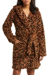 Ugg Aarti Print Fleece Robe In Cider Leopard