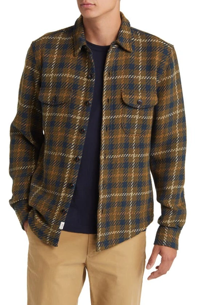 Hiroshi Kato The Anvil Check Button-up Overshirt In Olive