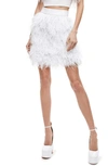 ALICE AND OLIVIA CINA OSTRICH FEATHER MINISKIRT