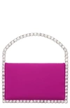 Nina Crystal Frame Top Handle Bag In Parfait Pink