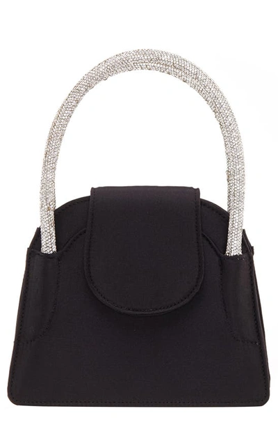 Nina Embellished Flap Satchel In Black