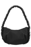 Nina Braided Detail Hobo Bag In Black