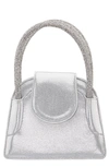 Nina Embellished Flap Satchel In True Silver