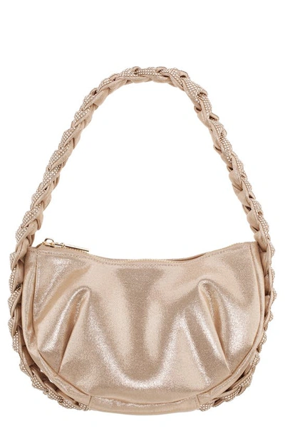 Nina Braided Detail Hobo Bag In Taupe