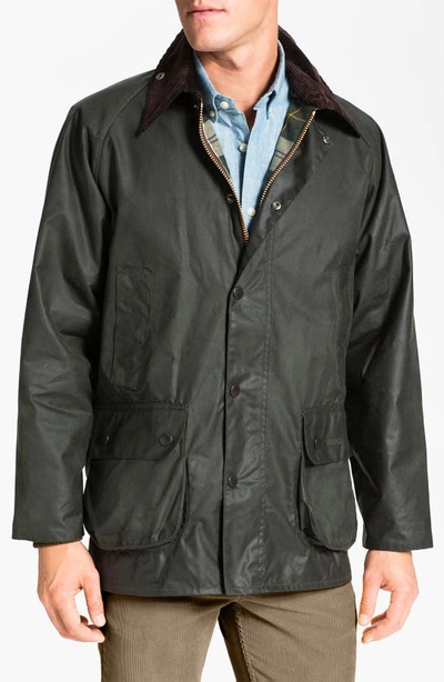 Barbour Bedale Waxed Cotton Jacket In Sage
