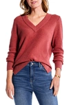 Nic + Zoe Nic+zoe Puff Shoulder Waffle Stitch Sweater In Spice