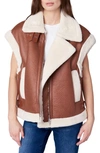 Blanknyc Faux Leather & Faux Fur Vest In First Sight