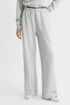 Good American Good Cotton Blend Wide Leg Joggers In Grey