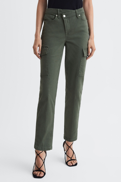 Good American Tapered Fit Cargo Trousers In Fern Green