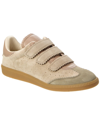 Isabel Marant Beth Mixed Leather Triple-grip Sneakers In Beige