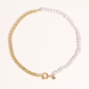 Joey Baby Lauren Pearl Cuban Chain Necklace In Gold