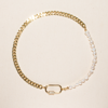 Joey Baby Vanessa Pearl Cuban Chain Necklace In Gold