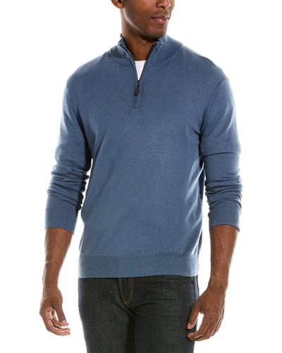 Quincy Wool 1/4-zip Mock Sweater In Blue