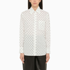 Marni White Poplin Shirt With Polka Dots In White