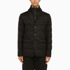 Herno Tailored Black Puffer Jacket With Notched Collar In Black