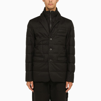 Herno Tailored Removable Bib Down Jacket In Black
