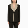Bottega Veneta Curved-sleeves Layered Compact Wool Single-breasted Jacket In Black